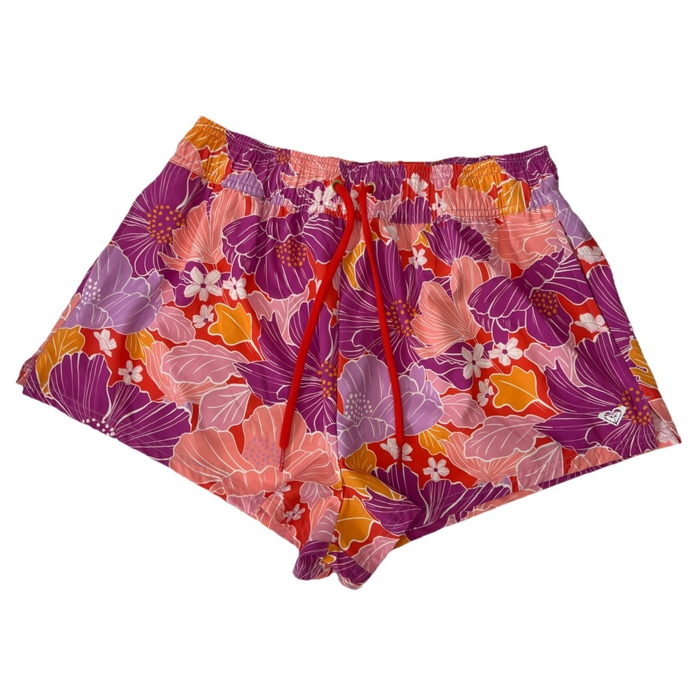 Roxy Bell Bottom Blooms No Bad Waves Board Shorts Womens Small Floral NWT